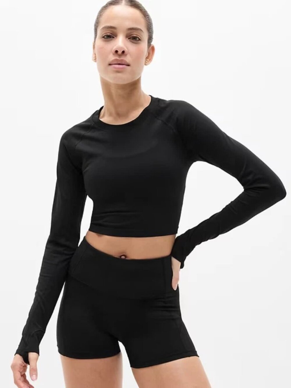 NWT Athleta Momentum Seamless 2.0 Crop Top Black S